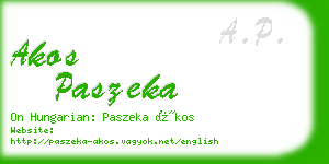 akos paszeka business card